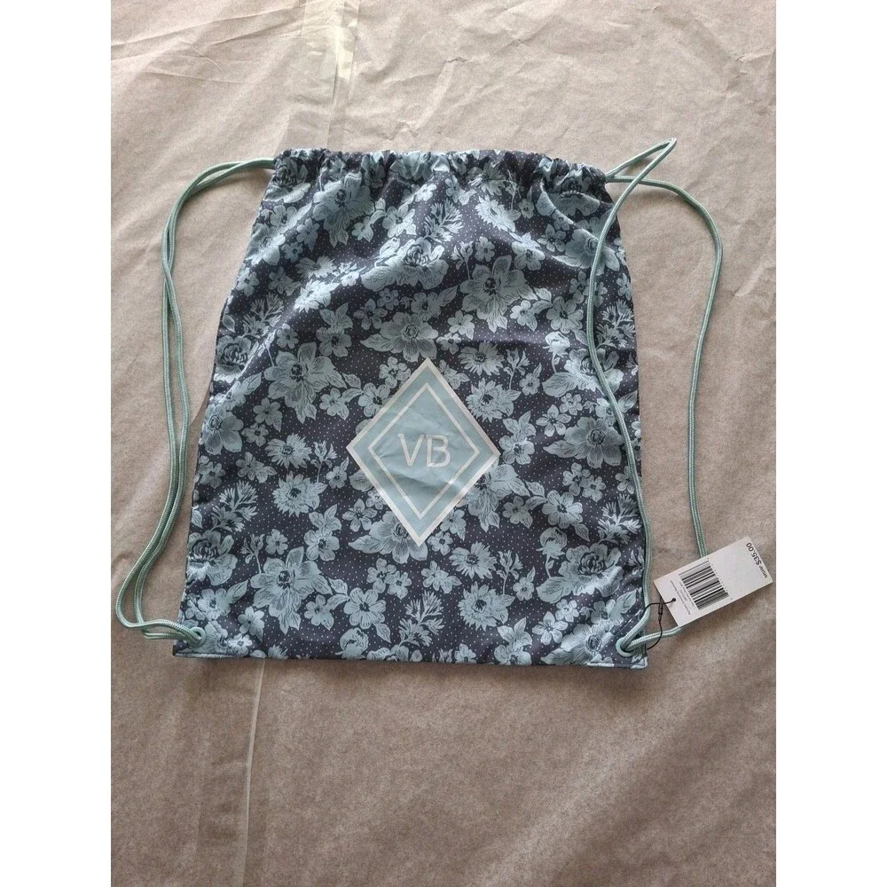 NWT VERA BRADLEY Rain Garden Gray Reactive Drawstring Backpack